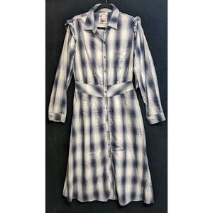 Ariat Oak Ridge Dress Plaid Blue Women's Size M.    (1434)